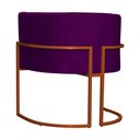Ver imagem 5 de Poltrona Decorativa Luana Base em Metal Bronze Veludo Cores - DS Estofados Poltrona Luana Roxo
