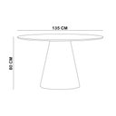 Ver imagem 4 de Mesa de Jantar 6 Lugares Redonda 135cm Base Cone Tampo Mdf com Vidro Erimon N01 Ypê Off White - Lyam