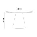 Ver imagem 4 de Mesa de Jantar 6 Lugares Redonda 135cm Base Cone Tampo MDF com Vidro Erimon N01 Ypê Off White - Lyam