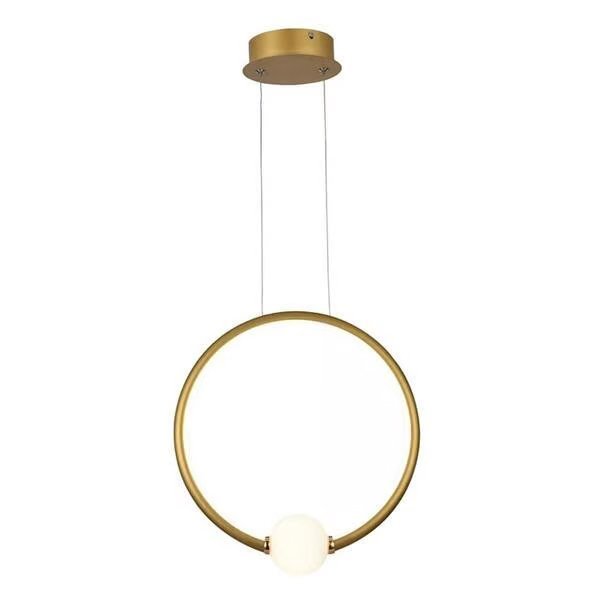 Pendente Redondo Dourado com Globo 45cm Led 30W 4000K Bivolt PARIS LUZ