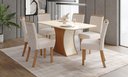 Ver imagem 3 de Mesa de Jantar Luiza 160 C/ Vidro Nature/off White - Henn