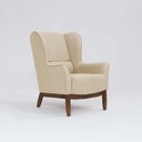 Ver imagem 3 de Poltrona Decorativa Realeza Base Madeira Linho Marfím - Larbelle