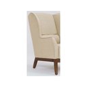 Ver imagem 4 de Poltrona Decorativa Realeza Base Madeira Linho Marfím - Larbelle