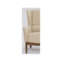 Ver imagem 5 de Poltrona Decorativa Realeza Base Madeira Linho Marfím - Larbelle