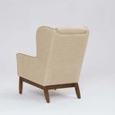 Ver imagem 6 de Poltrona Decorativa Realeza Base Madeira Linho Marfím - Larbelle