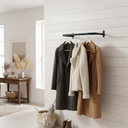 Ver imagem 1 de 2 Araras de Parede para Roupas 60cm Organização Loja Closet Aço Robusto Preto