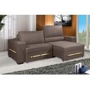 Ver imagem 1 de Sofá Retrátil e Reclinável 2.90m Estilo Estofados - Chayene com Softgel D33 Linho "marrom"
