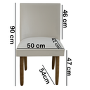 Ver imagem 4 de Kit 06 Cadeiras Para Sala De Jantar Tóquio Pés palito Suede Bege - D'Classe Decor