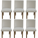 Ver imagem 1 de Kit 06 Cadeiras Para Sala De Jantar Tóquio Pés palito Suede Bege - D'Classe Decor