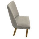 Ver imagem 3 de Kit 06 Cadeiras Para Sala De Jantar Tóquio Pés palito Suede Bege - D'Classe Decor