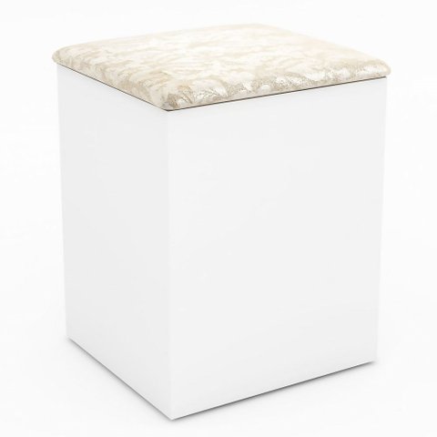 Puff Baú Pu2050 Branco/floral Pérola - Tecno Mobili