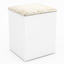 Ver imagem 1 de Puff Baú Pu2050 Branco/floral Pérola - Tecno Mobili