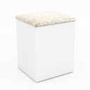 Ver imagem 2 de Puff Baú Pu2050 Branco/floral Pérola - Tecno Mobili