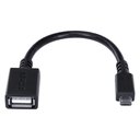 Ver imagem 2 de Adaptador Otg Micro Usb para Usb 2.0 15cm Preto Conexão com