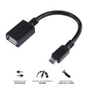 Ver imagem 4 de Adaptador Otg Micro Usb para Usb 2.0 15cm Preto Conexão com