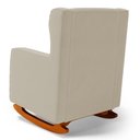 Ver imagem 3 de Poltrona Decorativa Sala de Estar Zoe com Base Balanço Sintético Bege - Abmaza