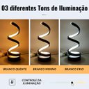 Ver imagem 6 de Abajur Luminária de Mesa Moderno Modelo Espiral Led Embutido com Dimmer Bivolt 110v / 220v