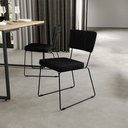 Ver imagem 4 de Kit 8 Cadeiras Decorativa Estofada Para Sala De Jantar Base Aço Allana L02 Linho Chumbo - Lyam