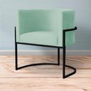 Ver imagem 3 de Kit 2 Poltronas Decorativa Sala de Estar Luana Base Preta Veludo Acqua - Montanaris Decor Md Montana