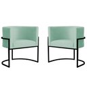 Ver imagem 1 de Kit 2 Poltronas Decorativa Sala de Estar Luana Base Preta Veludo Acqua - Montanaris Decor Md Montana