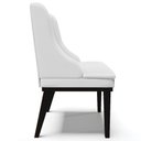 Ver mais imagens de Cadeira Decorativa Sala de Jantar Base Fixa de Madeira Firenze PU Branco Fosco/Preto G19 - Gran Belo