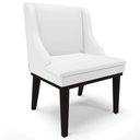 Ver imagem 1 de Cadeira Decorativa Sala de Jantar Base Fixa de Madeira Firenze PU Branco Fosco/Preto G19 - Gran Belo