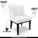 Ver imagem 4 de Cadeira Decorativa Sala de Jantar Base Fixa de Madeira Firenze PU Branco Fosco/Preto G19 - Gran Belo