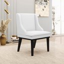 Ver imagem 2 de Cadeira Decorativa Sala de Jantar Base Fixa de Madeira Firenze PU Branco Fosco/Preto G19 - Gran Belo