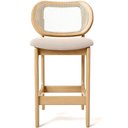 Ver imagem 5 de Kit 6 Banquetas Baixa Bar Cozinha Sala de Jantar Betta L02 Mel Tela Suede Bege - Lyam Decor