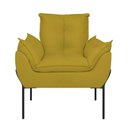 Ver imagem 4 de Poltrona Sofá Luxo Base Metal Preto Recepção Escritório Cor:amarelo