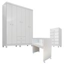 Ver imagem 1 de Quarto Bebê 6 Portas com Gaveteiro Ternura Baby e Mini Berço Moisés Alegria com Colchão - Incorplac