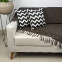 Ver imagem 2 de Kit 1 Manta para Sofá Marrom 2,40 x 1,80 + 2 Capas de Almofada