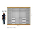 Ver imagem 4 de Guarda Roupa Casal Cumaru 6 Portas Reflecta com LED Yescasa Naturalle