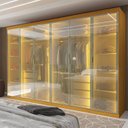 Ver mais imagens de Guarda Roupa Casal Cumaru 6 Portas Reflecta com LED Yescasa Naturalle