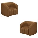 Ver imagem 1 de Kit 2 Poltronas Decorativas Sala de Estar Adam Pu Caramelo G45 - Gran Belo