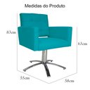 Ver imagem 5 de Poltrona Decorativa Camila Pés Metal Giratório Suede Azul Turquesa - DS Estofados
