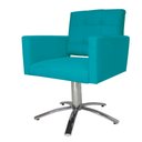 Ver imagem 3 de Poltrona Decorativa Camila Pés Metal Giratório Suede Azul Turquesa - DS Estofados