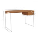 Ver imagem 3 de Mesa Escrivaninha Leone 118 Cm 1 Gaveta Canela/branco - Kappesberg