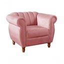 Ver imagem 5 de Poltrona Realeza Suede Pés Torneados Espuma D28 Rosa Bella Decor