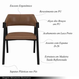 Conjunto Mesa de Jogos Carteado Bellagio Tampo Reversível e 4 Cadeiras Madeira Poker Base Cone Pu Ca - 5