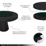 Conjunto Mesa de Jogos Carteado Bellagio Tampo Reversível e 4 Cadeiras Madeira Poker Base Cone Pu Ca - 4
