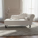 Ver imagem 2 de Recamier Decorativo Divã Amsterdã 147cm Lado Esquerdo Linho Bege