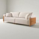 Ver mais imagens de Sofá Living Fixo 2 Lugares 180cm Veludo Pé de Madeira Heitor Bege Claro