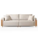 Ver imagem 5 de Sofá Living Fixo 2 Lugares 180cm Veludo Pé de Madeira Heitor Bege Claro