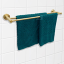 Ver imagem 2 de Suporte Porta Toalha Duplo Dourado Escovado Toalheiro 60cm Aço Inox Fosco Acessorio Parede Banheiro: