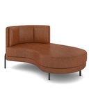 Ver imagem 1 de Sofá Chaise Longue Sala de Estar Living Lucca Direito D02 Couríssimo Marrom B-38 - Lyam Decor