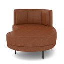 Ver imagem 4 de Sofá Chaise Longue Sala de Estar Living Lucca Direito D02 Couríssimo Marrom B-38 - Lyam Decor