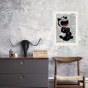 Ver imagem 1 de Quadro Vintage Gato Felix 45x34cm:madeira Branca