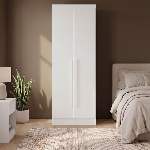 Guarda-Roupa Modulado 2 Portas e Prateleiras 100% MDF Cairo Branco/Neve