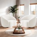 Ver imagem 2 de Kit 02 Poltronas Orgânica Luxo Recepção Amore Bouclé